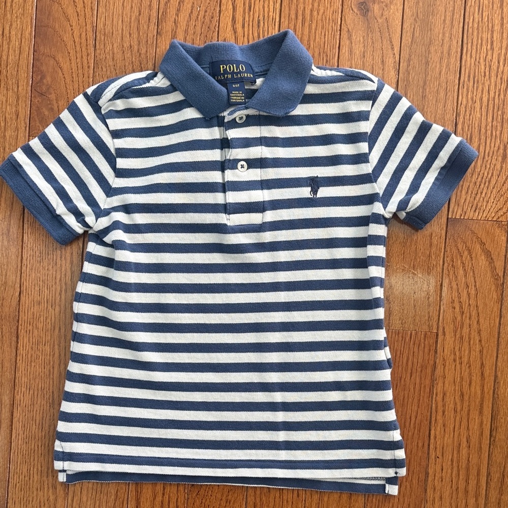 Polo by Ralph Lauren Kids Navy and White Striped Polo
